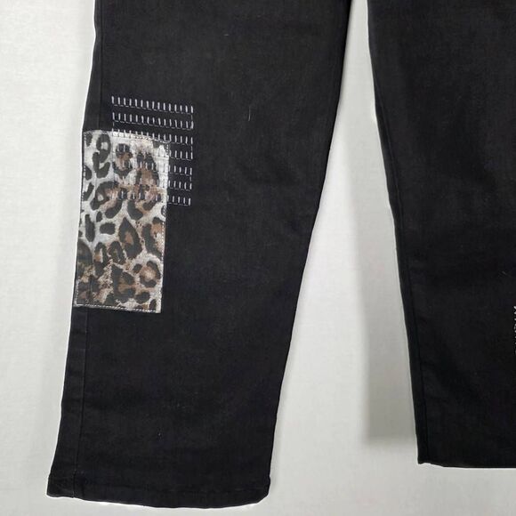 DG2 Diane Gilman Black Embroidered Jeans Size 12 - Picture 4 of 8